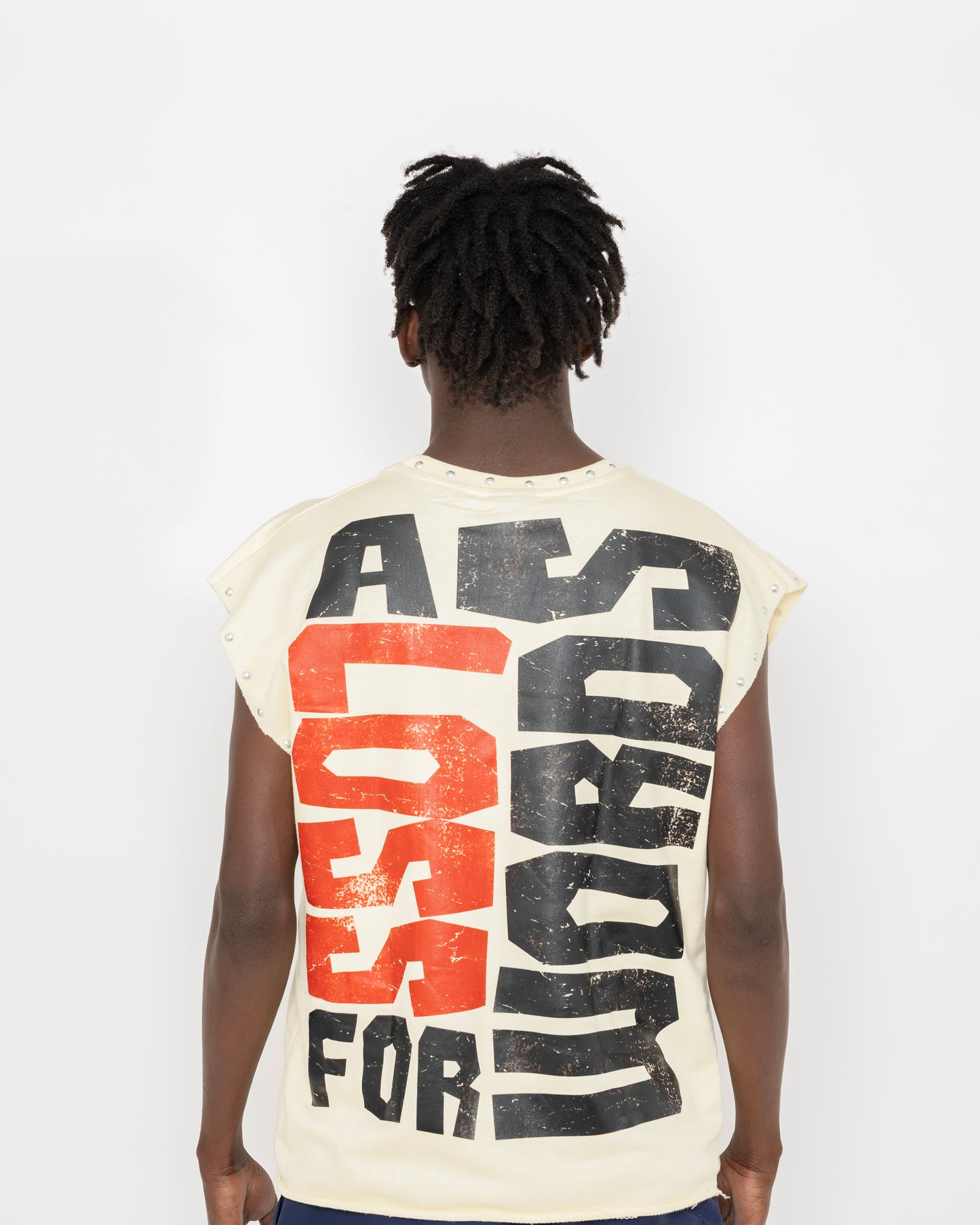 Sleeveless T-Shirt Beige