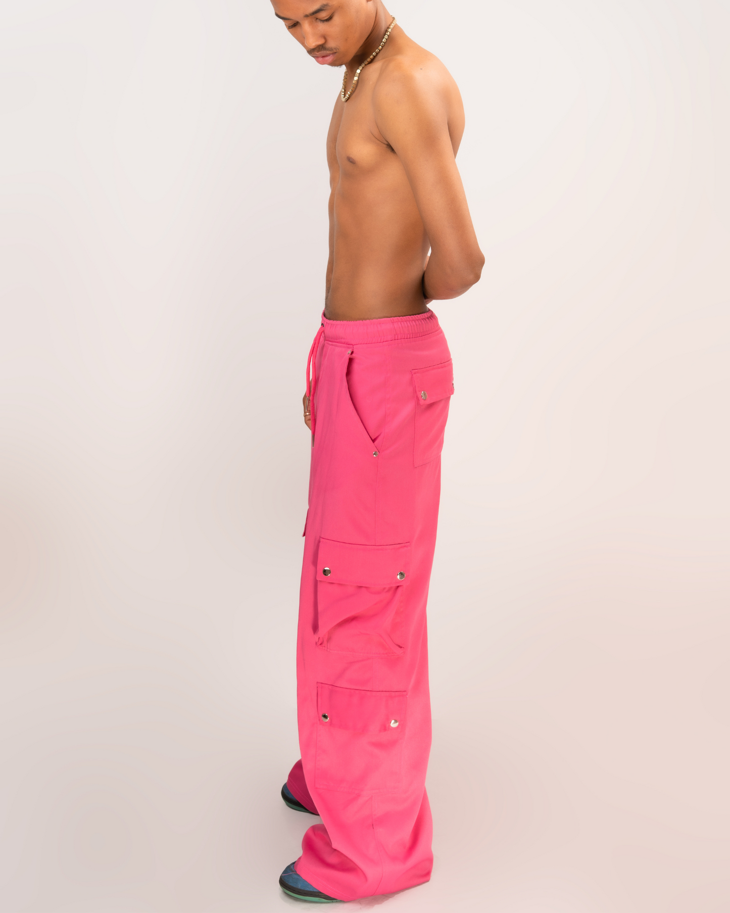 Men's Twill Cargo Pants Pink