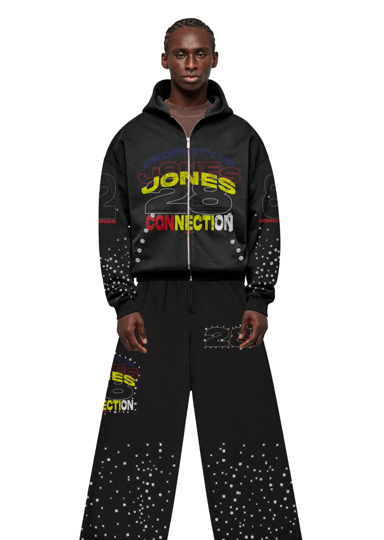 Black Rhinestone Sweatsuit