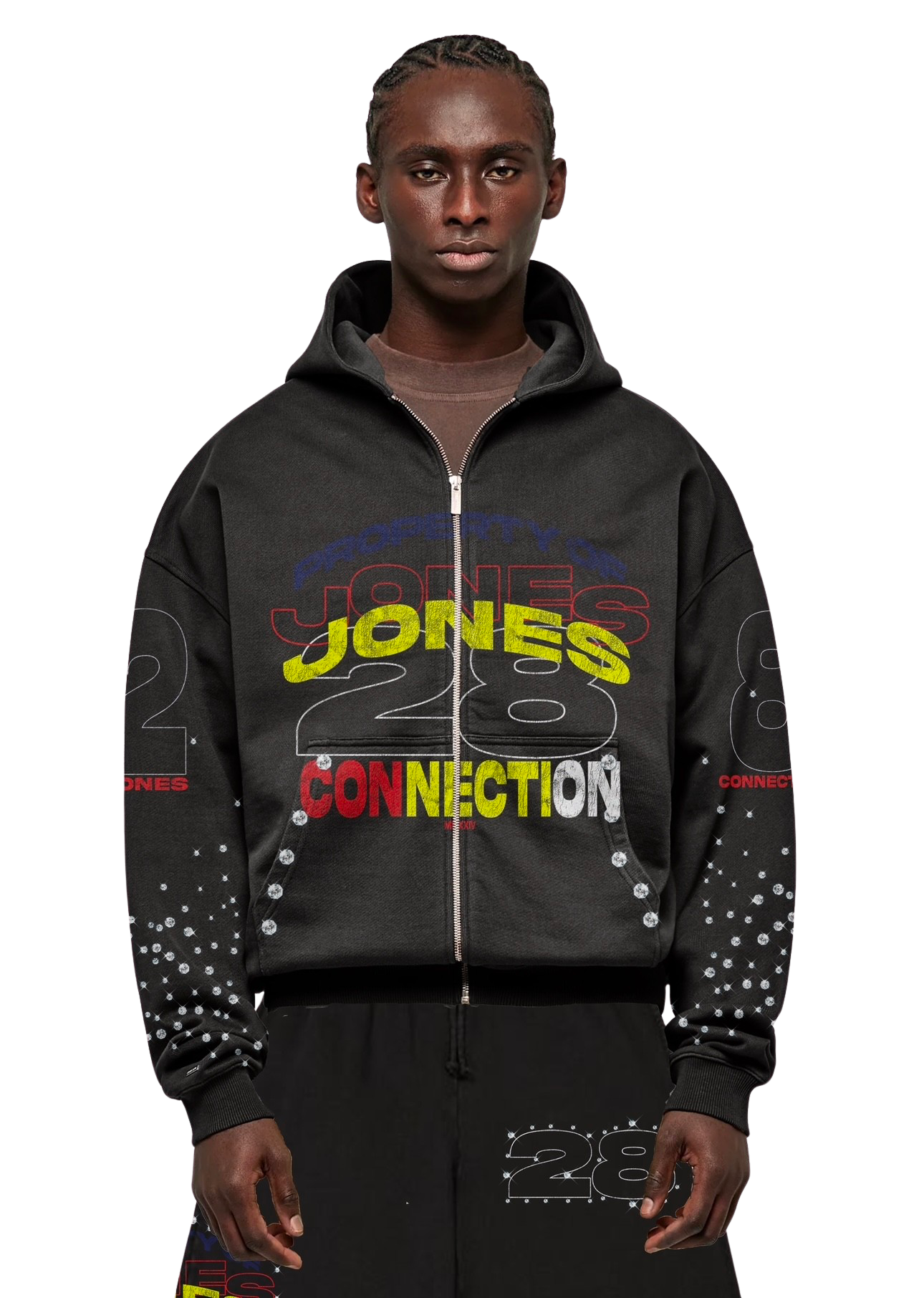 Black Rhinestone Hoodie