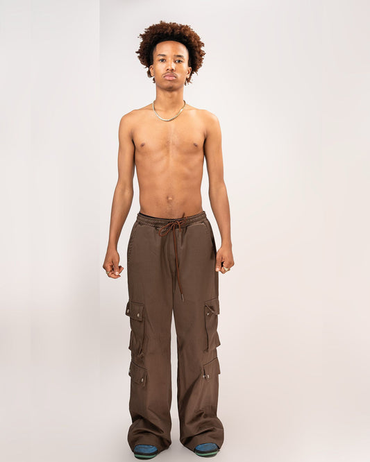 Men's Twill Cargo Pants Brown